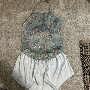 Floral Halter Top and Shorts PJ set
